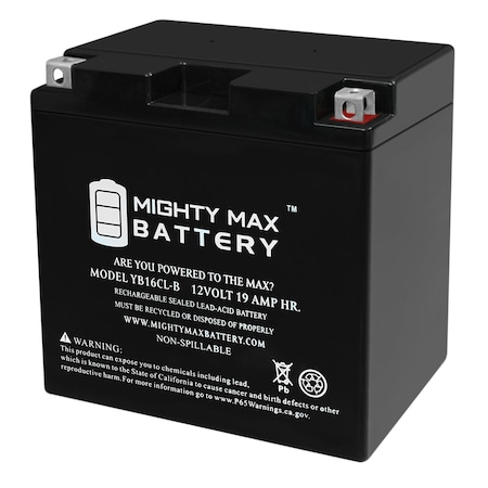 Mighty Max Battery Sealed Lead Acid Battery, 12 V, 12 AH, Nut and Bolt Terminal, SLA, AGM Chemistry YB16CL-B69
